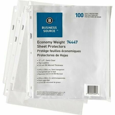 BUSINESS SOURCE PROTECTOR, SHEET, ECON, SEMICL, 100PK BSN74447